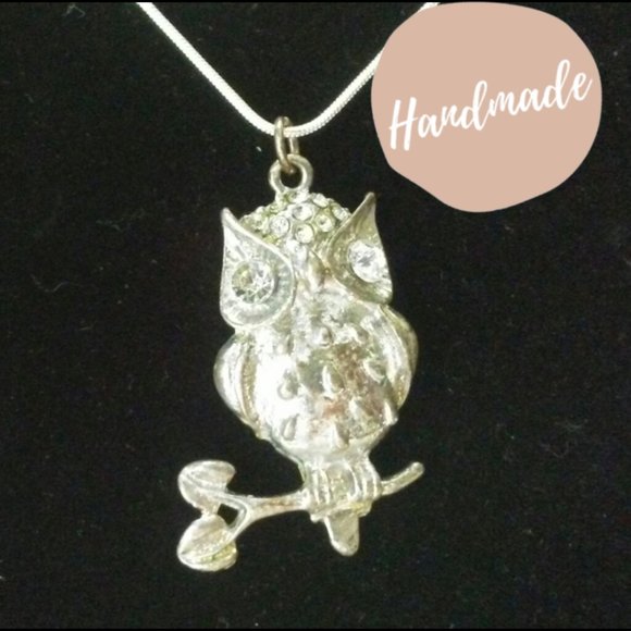 Hand Crafted Jewelry - Sweet and Cute Learning Owl Necklace